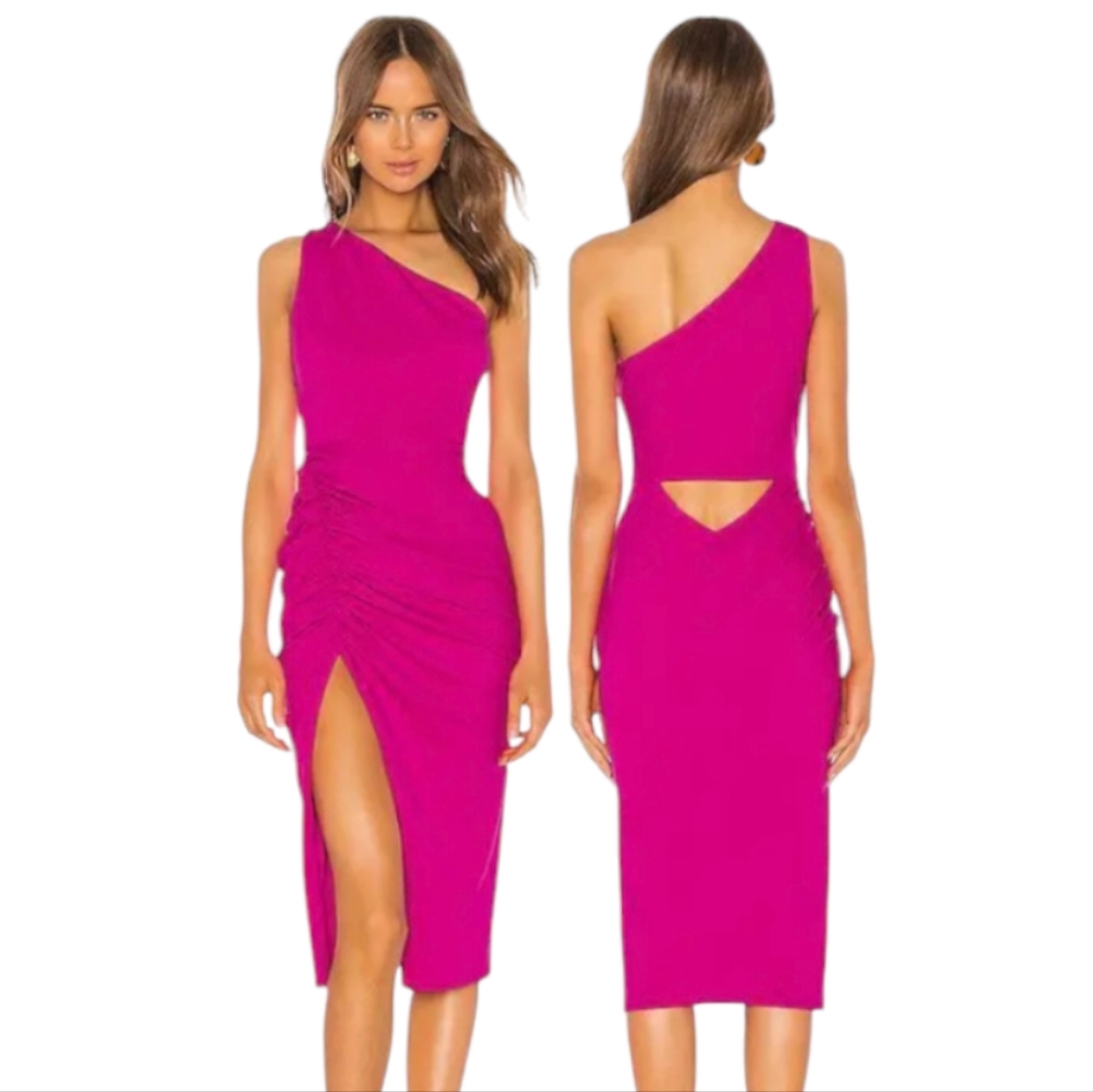 NWT Katie May Peephole Back New Age Birthday Barbie Pink Wedding Party Midi S